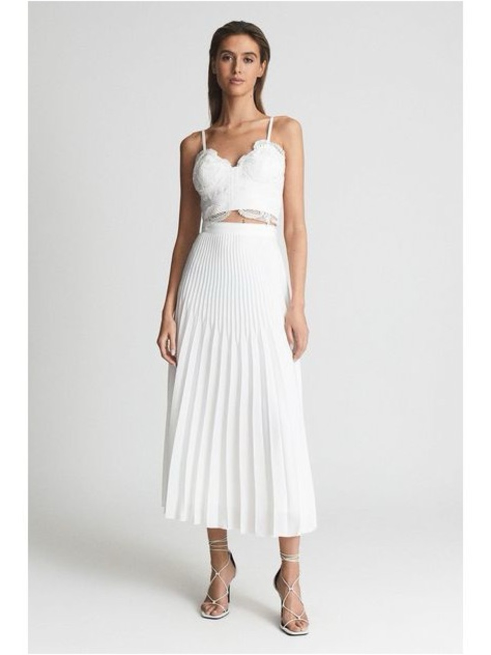 REISS Dora Pleated Midi Skirt (never worn) - Picture 3 of 6
